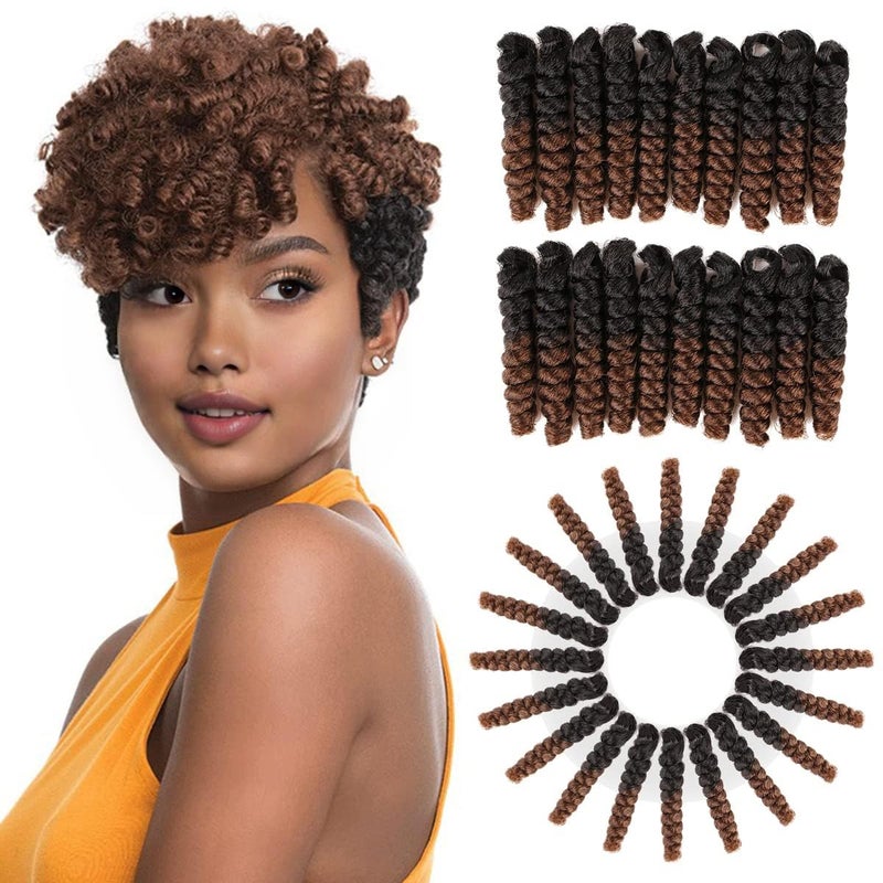 PHOCAS 10 3Packs Short Curly Crochet Hair Curl Jump Wand Jamaican Bounce Crochet Hair For Black Women6MM 1B30 Black to Blonde